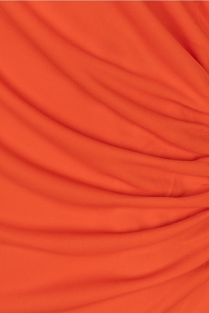 DRESS LONG GATHERING HS25.28212 437 red orange